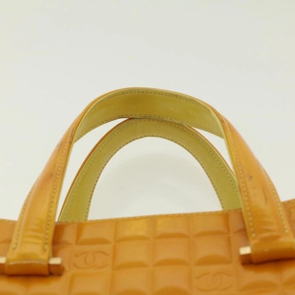 CHANEL Hand Bag Patent leather Yellow CC Auth - Picture 5 of 15